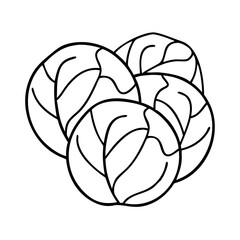 brussels sprouts icon, brussels sprouts line art - simple line art of brussels sprouts, perfect for brussels sprouts logos and icons