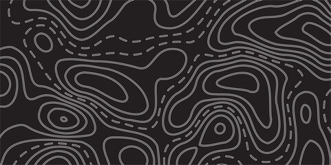 Modern Vector Abstract Earth Relief Map Featuring Conceptual Elevation, Displayed on a Black Background, Showcasing Fluid Lines and Geometric Layers for a Bold, Sophisticated Design

