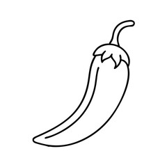 chili pepper icon, chili pepper line art - simple line art of chili pepper, perfect for chili pepper logos and icons