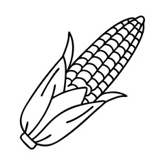 corn on the cob icon, corn on the cob line art - simple line art of corn on the cob, perfect for corn on the cob logos and icons