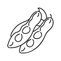 edamame icon, edamame line art - simple line art of edamame, perfect for edamame logos and icons