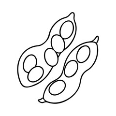 edamame icon, edamame line art - simple line art of edamame, perfect for edamame logos and icons