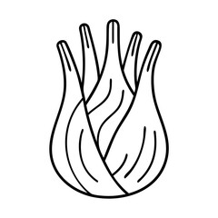 fennel bulb icon, fennel bulb line art - simple line art of fennel bulb, perfect for fennel bulb logos and icons