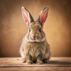 Obraz premium rabbit on a brown background