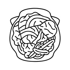 fermented kimchi icon, fermented kimchi line art - simple line art of fermented kimchi, perfect for fermented kimchi logos and icons