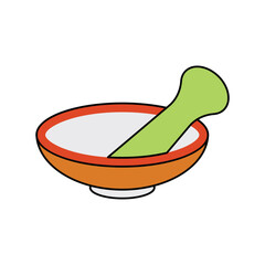 mortar lineal color line icon with white background vector stock illustration
