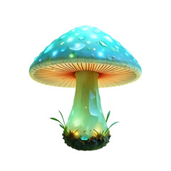 bioluminescent mushroom Isolated on White Background