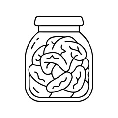 fermented kimchi icon, fermented kimchi line art - simple line art of fermented kimchi, perfect for fermented kimchi logos and icons