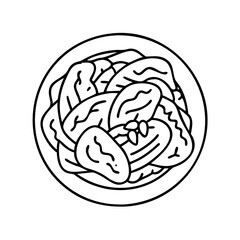 fermented kimchi icon, fermented kimchi line art - simple line art of fermented kimchi, perfect for fermented kimchi logos and icons
