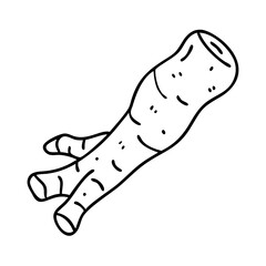 horseradish root icon, horseradish root line art - simple line art of horseradish root, perfect for horseradish root logos and icons