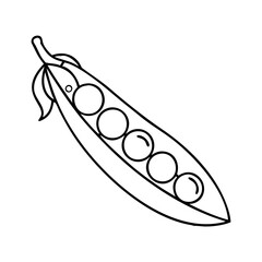 green peas in pod icon, green peas in pod line art - simple line art of green peas in pod, perfect for green peas in pod logos and icons