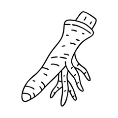 horseradish root icon, horseradish root line art - simple line art of horseradish root, perfect for horseradish root logos and icons