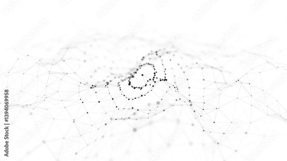 Poster 3d digital circular dynamic wave. technology smart wave. seamless flow digital structure. cyber tech