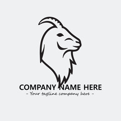 Head of goat illustration black and white for logo company vector image