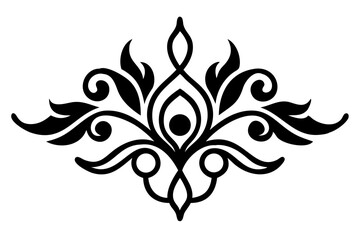 Baroque Swirl Accent ornament on white background