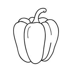 red bell pepper icon, red bell pepper line art - simple line art of red bell pepper, perfect for red bell pepper logos and icons