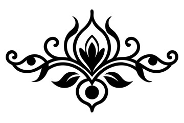 Baroque Swirl Accent ornament on white background