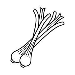 scallions icon, scallions line art - simple line art of scallions, perfect for scallions logos and icons