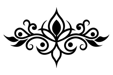 Baroque Swirl Accent ornament on white background