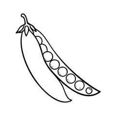 snap peas icon, snap peas line art - simple line art of snap peas, perfect for snap peas logos and icons