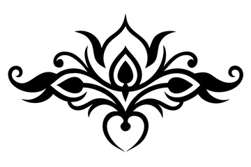 Baroque Swirl Accent ornament on white background