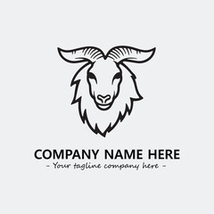 Head of goat illustration black and white for logo company vector image