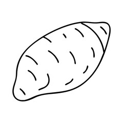 sweet potato icon, sweet potato line art - simple line art of sweet potato, perfect for sweet potato logos and icons