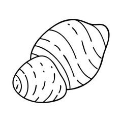 taro root icon, taro root line art - simple line art of taro root, perfect for taro root logos and icons