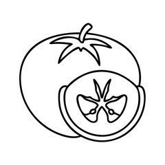 tomato icon, tomato line art - simple line art of tomato, perfect for tomato logos and icons