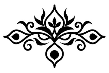 Baroque Swirl Accent ornament on white background