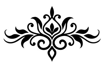 Baroque Swirl Accent ornament on white background