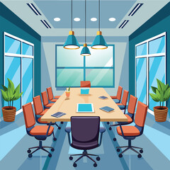 modern office interior vector