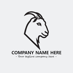 Head of goat illustration black and white for logo company vector image