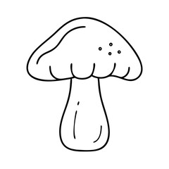 white mushroom icon, white mushroom line art - simple line art of white mushroom, perfect for white mushroom logos and icons