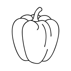 yellow bell pepper icon, yellow bell pepper line art - simple line art of yellow bell pepper, perfect for yellow bell pepper logos and icons