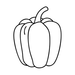 yellow bell pepper icon, yellow bell pepper line art - simple line art of yellow bell pepper, perfect for yellow bell pepper logos and icons