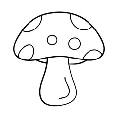 white mushroom icon, white mushroom line art - simple line art of white mushroom, perfect for white mushroom logos and icons