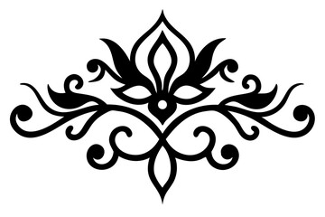 Baroque Swirl Accent ornament on white background