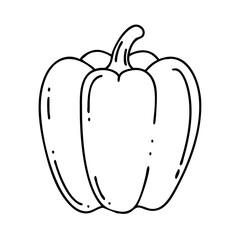 yellow bell pepper icon, yellow bell pepper line art - simple line art of yellow bell pepper, perfect for yellow bell pepper logos and icons
