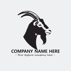 Head of goat illustration black and white for logo company vector image
