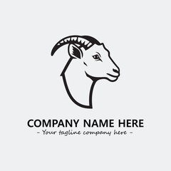 Head of goat illustration black and white for logo company vector image