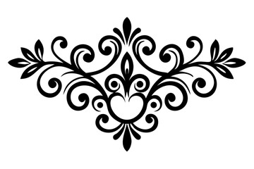 Baroque Swirl Accent ornament on white background