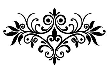 Baroque Swirl Accent ornament on white background