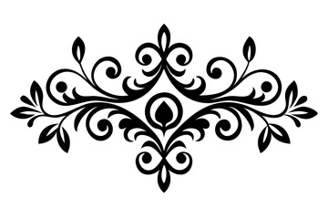 Baroque Swirl Accent ornament on white background