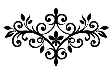 Baroque Swirl Accent ornament on white background