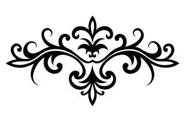 Baroque Swirl Accent ornament on white background