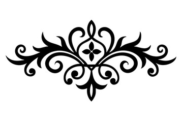 Baroque Swirl Accent ornament on white background