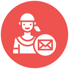 Woman with Envelope Icon