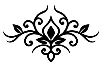 Baroque Swirl Accent ornament on white background