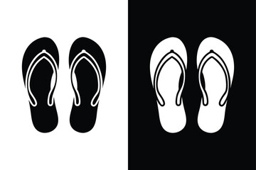 Beachwear Silhouette. Flip Flops Icon Vector for Vacation Themes, Group Travel, and Family Fun